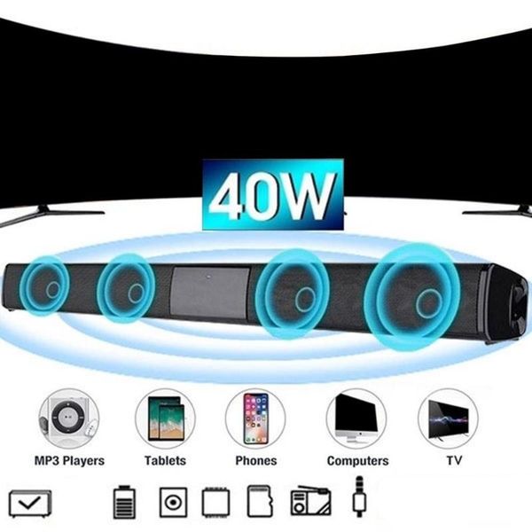 

new sound bar speaker wireless music speaker home theater audio with aux tf card microphone stereo 2020