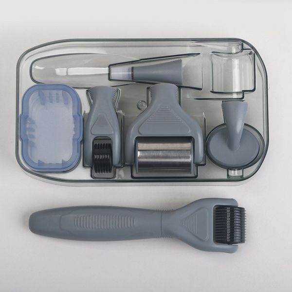 

ice dermaroller 6 in 1 microneedle derma roller kit white microneedling skin roller for facial beauty spa fast shipping 7 days