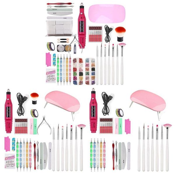 

2020 new nail set uv led nlamp dryer with soak off manicure tools set electric nail drill