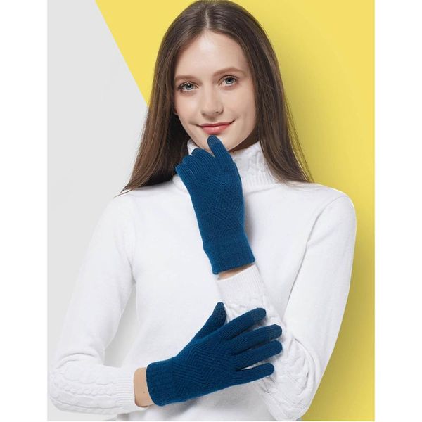 

feitong streetwear зимние перчатки женщины шерстяные вязаные сенсорные перчатки мужские и женщины спорт на открытом воздухе зима теплый, Blue;gray