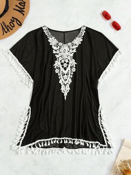 

tassel detail cover up q0k2#, White;black