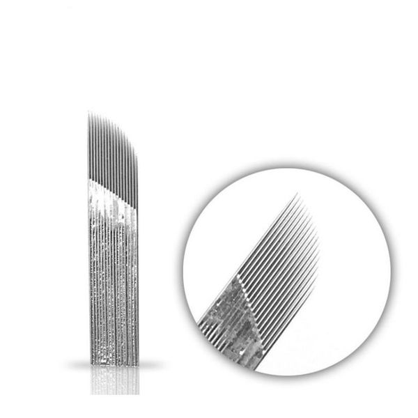 

50 pcs 17 pins tattoo needles eyebrow permanent makeup tattoo bevel blade for 3d embroidery manual microbla qylcxl