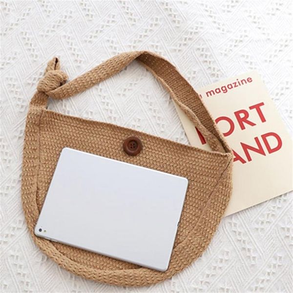 

fashion wool woven knitted bag braided round vintage shoulder crossbody hand bags beach travel handbag tote ladies handbags bag