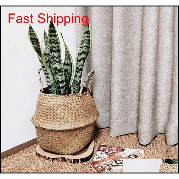 

woven seagrass basket woven seagrass tote belly basket for storage laundry picnic plant pot qylyhc mj_bag