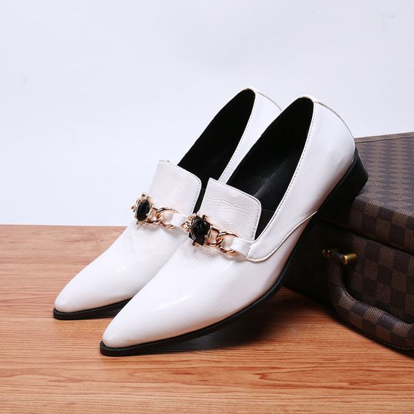 

2020 portrait arrived new designer white strass the classical men leather shoes oxford k79z, Black