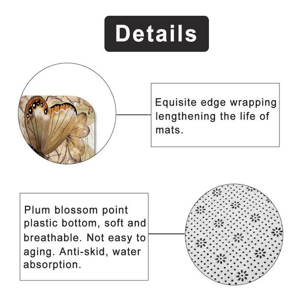 

butterfly bath shower curtain polyester waterproof bathroom curtain carpet rugs set non-slip kitchen/bath mat butter wmtqqg