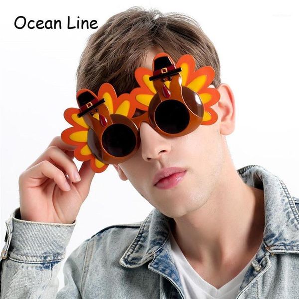

fashion sunglasses frames thanksgiving turkey props cartoon eyeglasses autumn costume glasses for party accessories decoration eig881, Black
