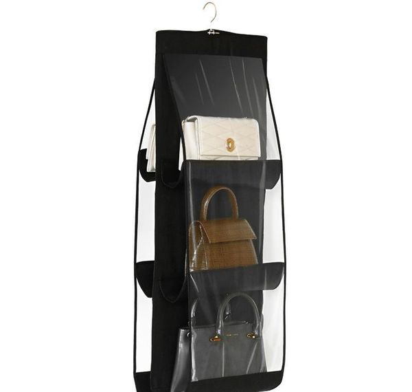 

6 pocket folding hanging large clear handbag purse storage holder anti-dust organizer r wmtgcq mywjqq