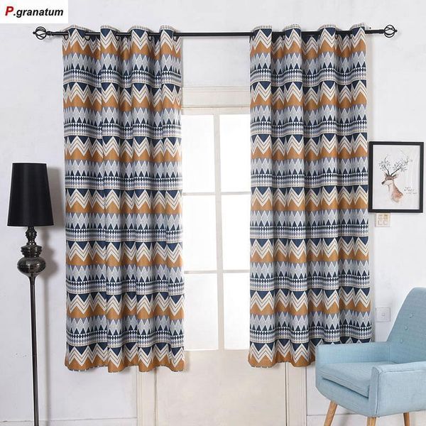 

curtain & drapes one panels geometric curtains fabric blackout modern bedroom decorations window shades printed kitchen zg12101