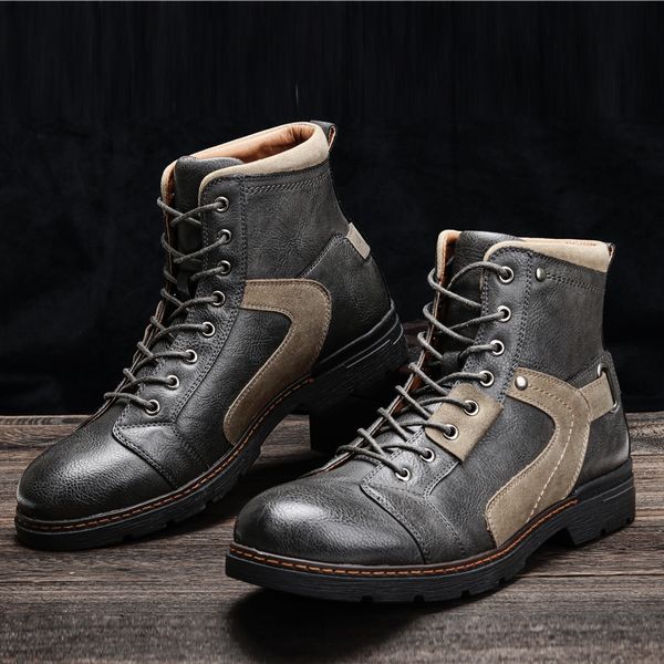 

8 12 masculinas 2020 marca confortvel moda casual botas de couro # al609c2, Black