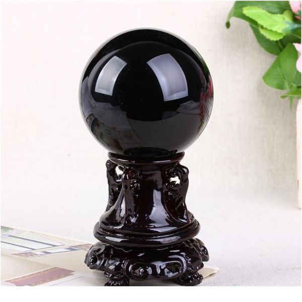 

a natural obsidian stone crystal ball home decoration ball diviner circular crystals wedding pgraphy acc jlljkl, Black