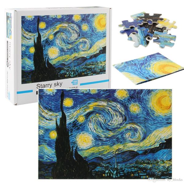

jigsaw puzzle of 1000 piece of hard paper decompression fancy plane toys the world famous landscape painting planet animal puzzles
