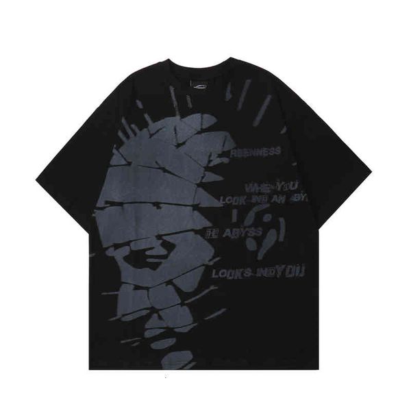 

men's t-shirts american street fashion brand design theme: abstract character short sleeve t-shirt rwac, White;black