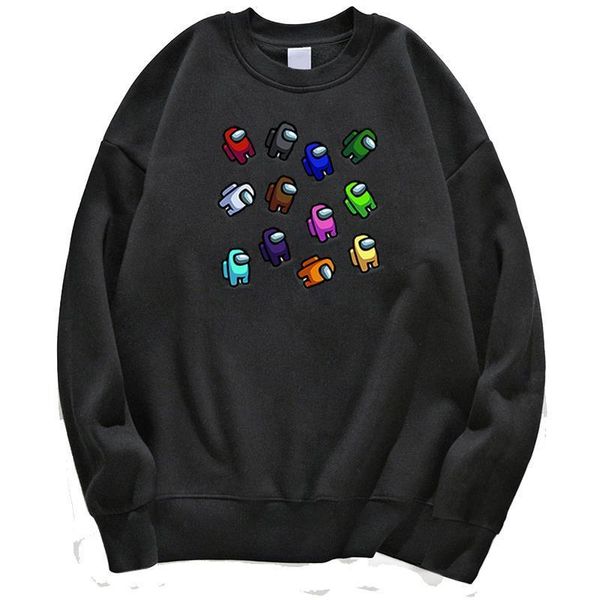 

among us all characters impostor man hoodies sweatshirts men hoodie sweatshirt spring autumn crewneck pullover streetwear hoody, Black
