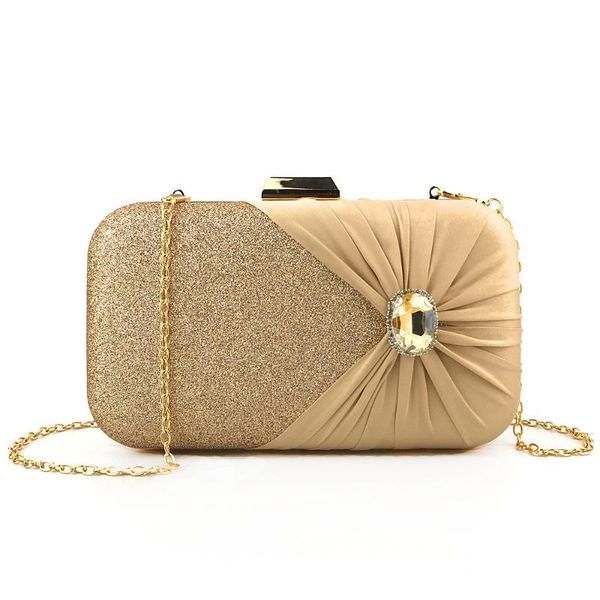 

evening bags golden shiny glitter women clutch bag bridal diamond handbags wedding crystal party cocktail
