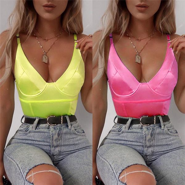 

stylish women summer bodycon bodysuit bright pink green strap deep v neck beach short bodysuit slim streetwear jumpsuit, Black;white