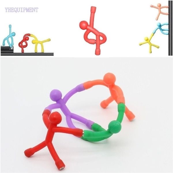 

10 or 8 pcs fun mini novelty action figure magic magnetic sticker bendable magnet funny office toys for children gift birthday y200428