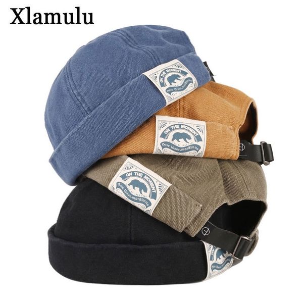 

fashion men docker cap skullcap retro sailor cap beanie hats men women warm bucket cap brimless hat skullcap bonnet dad caps y201024, Blue;gray