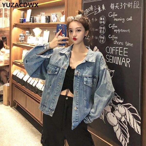 

2020 harajuku denim jacket women fashion embroidered jeans coat hip hop back flower lace up jeans jacket casual female1, Black;brown