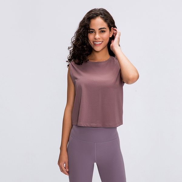 

2021 loose fit workout tank women breathable cotton fitness yoga crop sleeveless running exercise gym sport shirts, White;red