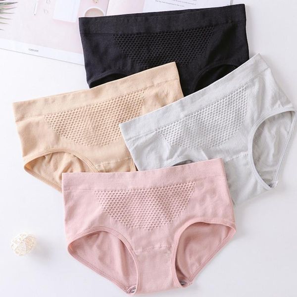 

women's panties 3d honeycomb high waist women underwear cotton lace seamless body shaper briefs for seluar dalam, Black;pink