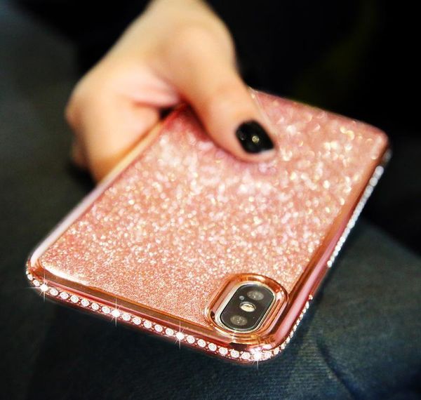 

new luxury rhinestone case for iphone 12 11 pro max cell phone soft sile back cover coque for iphone xs qylovx infant2005