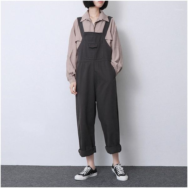 

2020 spring fashion jumpsuit kawaii overalls for women clothes korean streetwear casual long cotton jumpsuit yy2481, Black;white