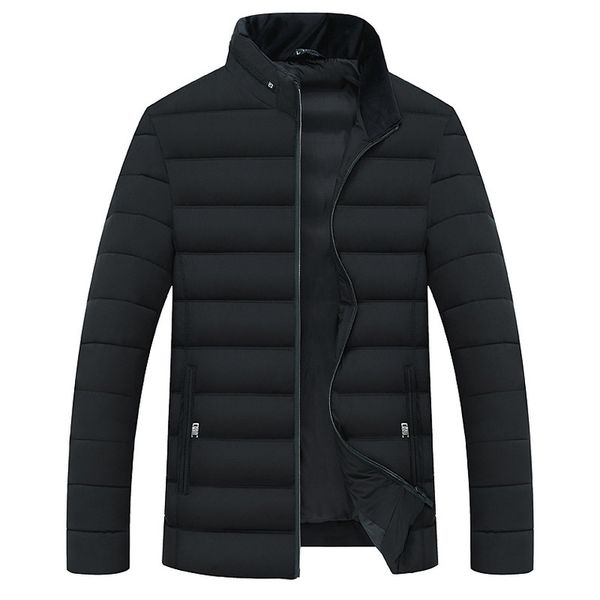 

brand winter men's jacket cotton padded collar leisure overcoat for male outer wear clothing garment kg-395, Black