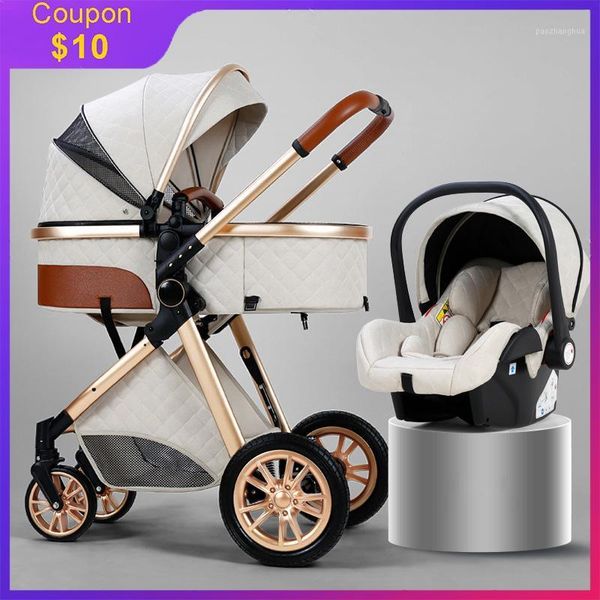 

new baby stroller 3 in 1 high landscape baby carriage portable infant four-wheel strollers lying babyhit buggy