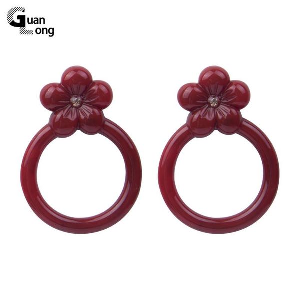 

dangle & chandelier guanlong elegant charm s earrings for women resin big circle colorful korean earring statement ladies fashion jewelry, Silver