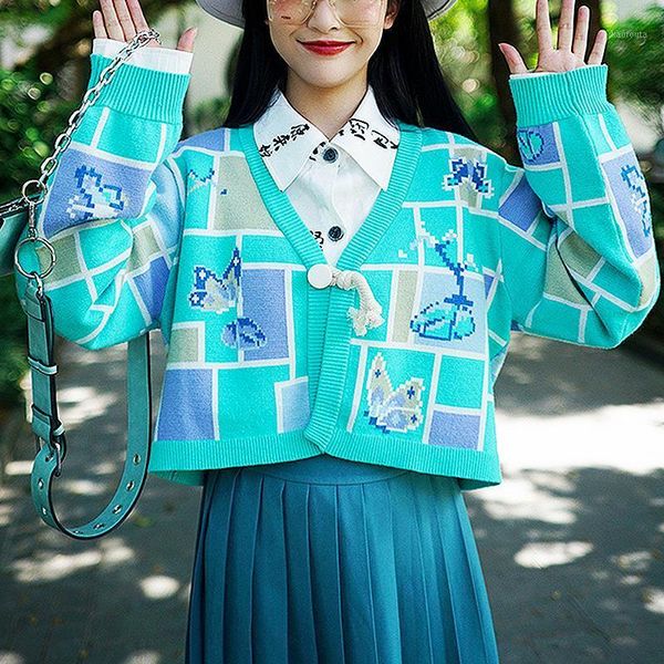 

fashion preppy style knitting cardigan woman sweaters vintage loose casual sweater women autumn winter clothes for women sl2631, White