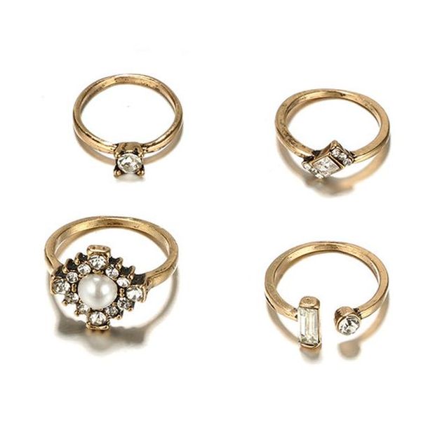 

тона ретро золотой серебристый цвет резьба слон листьев солнца инкрустация opal crystal midi коплок кольцо для женщин панк ювелирные изделия, Golden;silver