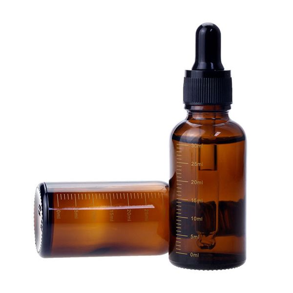 

empty thick 30ml glass dropper bottles amber essential oil bottle with scale droppers 440pcs lot dhl ups ing