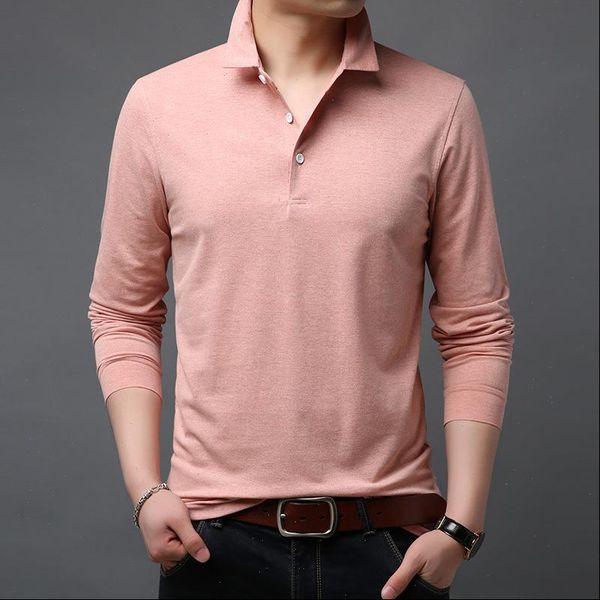 

100 cotton polo shirts men slim fit long sleeve polo homme high camisas solid summer stand collar male casual, White;black