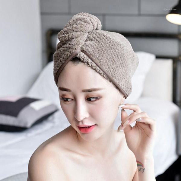 

shower caps soft head wrap turban hat microfiber bath towel hair dry cap bathing tool for household ornaments1