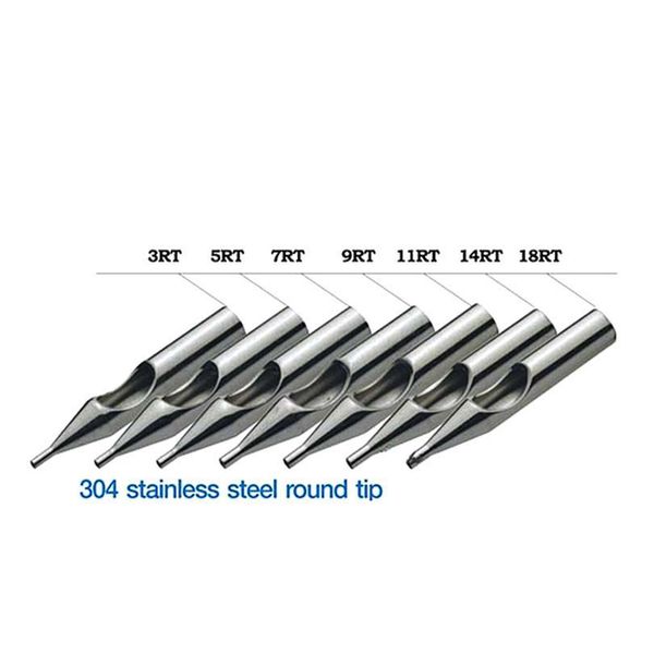 

10pcs stainless steel tattoo nozzle tips set round diamond magnum dt rt ft tattoo tips mixed for tattoo supply qylkae
