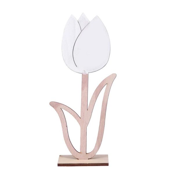 

decorative flowers & wreaths 1pc hollow creative wooden tulip crafts ornaments diy flower for deskgift easter home decoration party supp