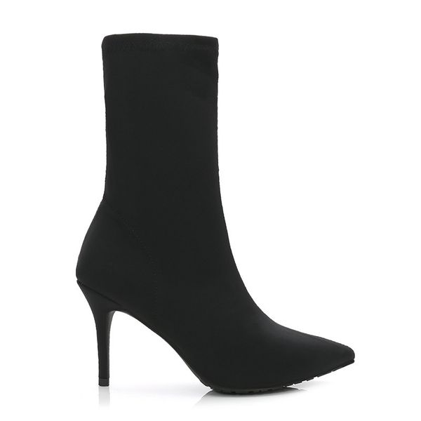 

back in woman zipper skinny ankle black leather boots 6p42