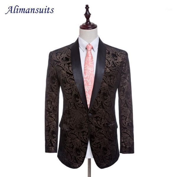 

2021 new velvet jacket pattern blazer as groom tuxedos custom made blazer 1 piece suit jacket as man clothes1, White;black
