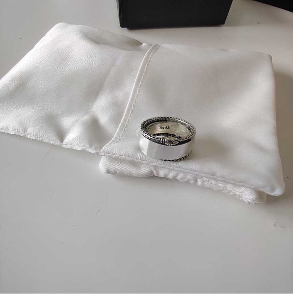 

s925 sterling silver ring retro personalized animal shape snake striped ring personality trend wild ring couple hip hop rings