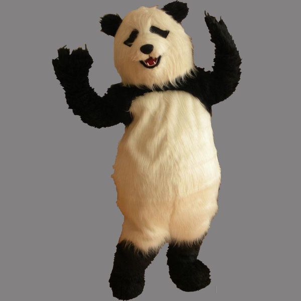 2018 Hochwertiges, heißes, pelziges Panda-Maskottchen-Kostüm für Erwachsene, schönes Party-Panda-Kleid, kostenloser Versand