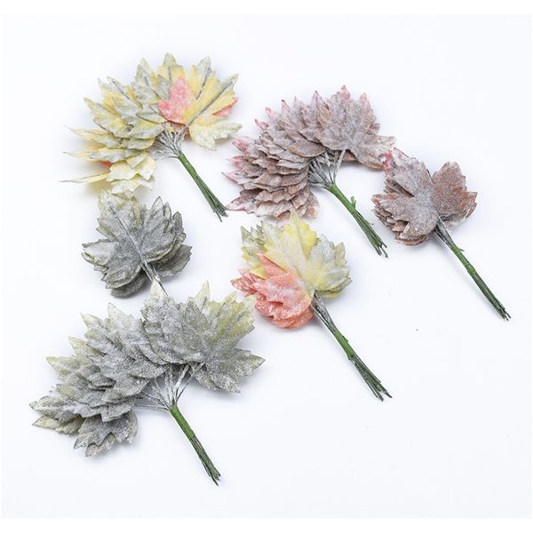 

12шт резиновые листья латексных материалов diy подарки коробки вазы для домашнего декора рождественские ремесел свадьба невеста запястье цве