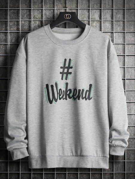 

men letter graphic pullover b02g#, Black