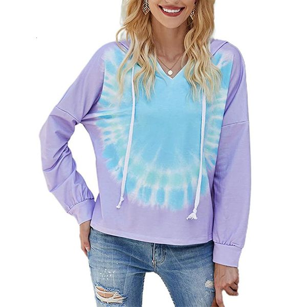 

female 2021 new pop up wear tie dye hoodie in the and winter sleeve 1umw, Black