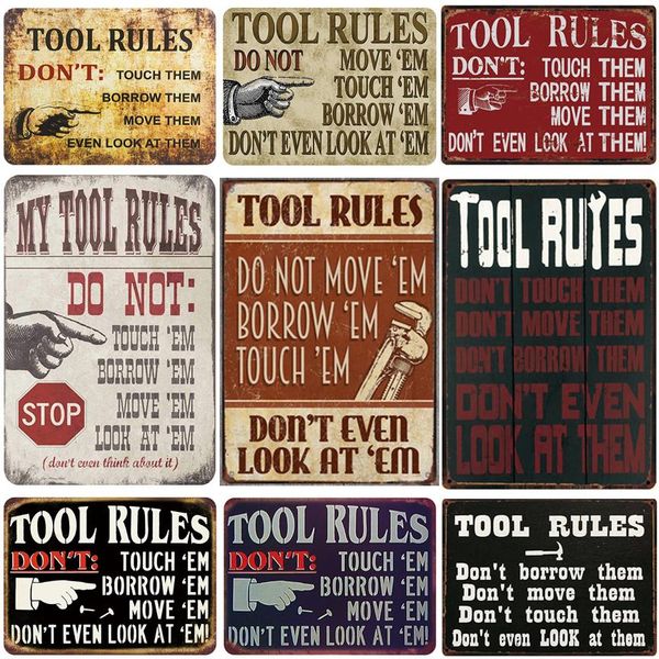 

metal sign poster 20x30cm classic garage my tools repare rule metal signs tin plate classic iron pictures decor wall of garage bar shop cafe