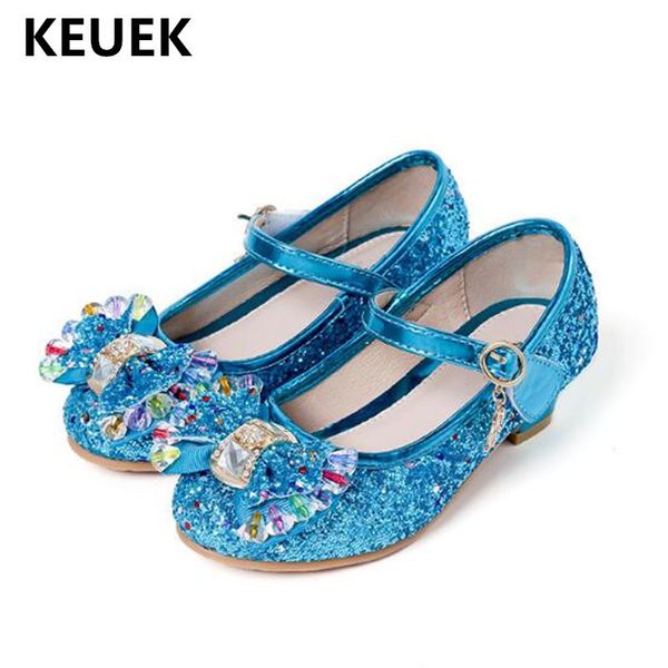 

new children rhinestone high-heeled shoes girls princess glitter crystal dance shoes student party dress kids leather shoes 041 t200709, Black;red