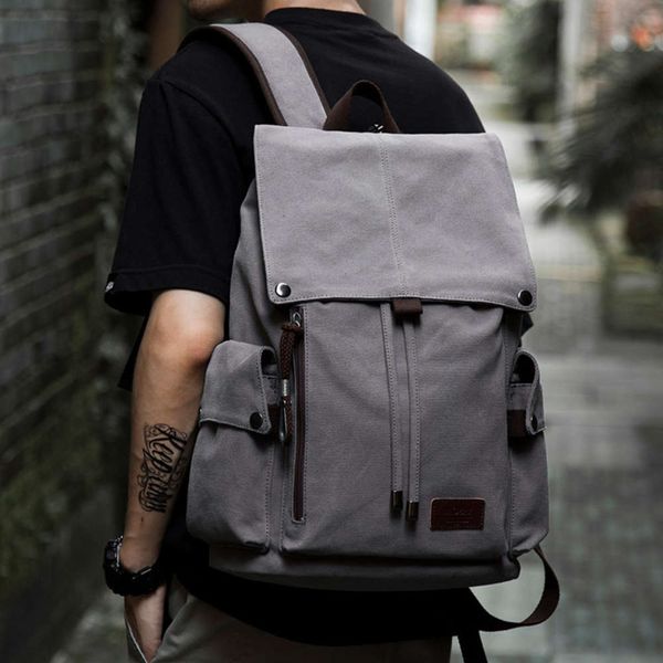 

canvas men's college student high school large capacity comter fashion travel