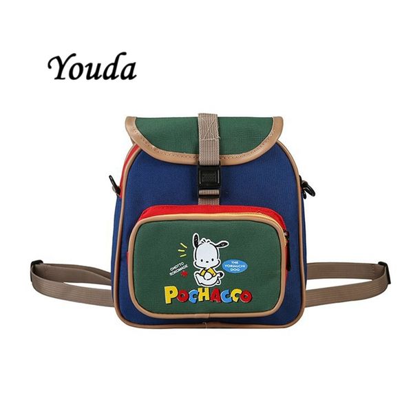 

youda new japanese retro street package cartoon dog messenger small bags multifunctional canvas square crossbody bag for girls c1223
