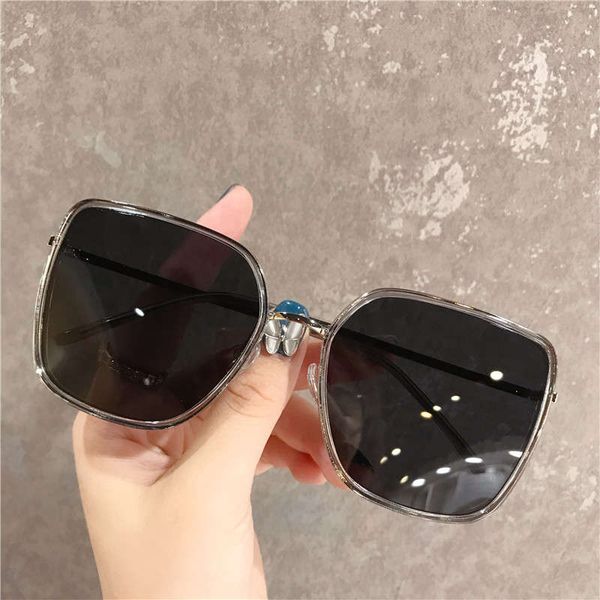 

myopia female 2020 new korean glasses men's driving uv screen red sunglasses fashion, Black