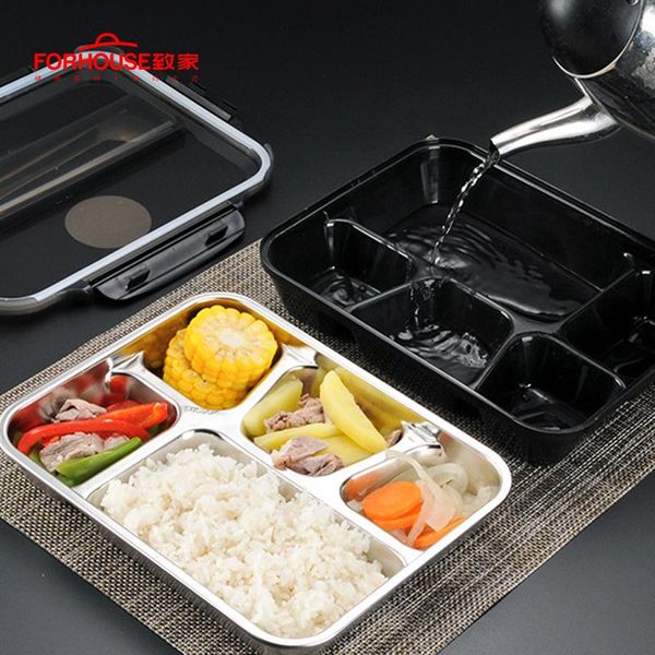 

stainless steel lunch box food storage container bento with spoon and chopsticks bento lunch box dinnerware wmtfzf